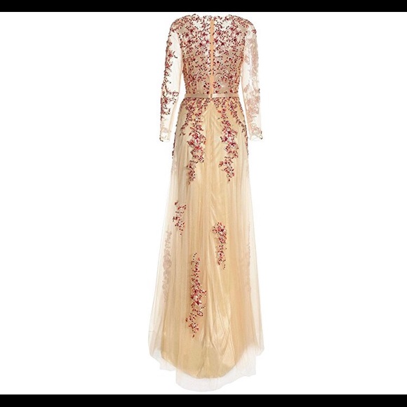 🆕Long Sleeve Embroidery Gown-Gold Rose - Picture 2 of 5